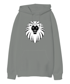 Lion Oversize Unisex Kapüşonlu Sweatshirt