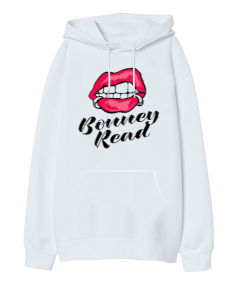 Lips and Piercings Oversize Unisex Kapüşonlu Sweatshirt