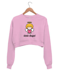 Little Angel Pembe Kadın Crop Sweatshirt