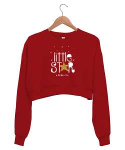 Little Star - Küçük Yıldız Kırmızı Kadın Crop Sweatshirt