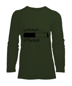 loadıng istanbul kadın uzun kollu yazlık T-shirt Kadın Uzun Kol Tişört