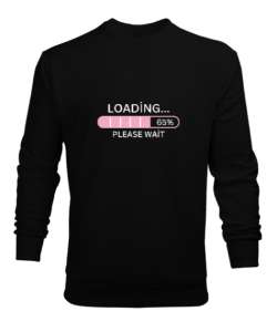 Loading Yükleniyor Lütfen Bekleyin Oyun ve Oyuncu Özel Tasarım Siyah Erkek Sweatshirt