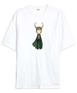 Loki Blu1 Beyaz Oversize Unisex Tişört