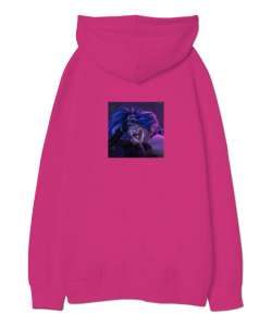 lol jinx and vi Fuşya Oversize Unisex Kapüşonlu Sweatshirt