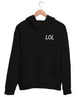 LOL Siyah Unisex Kapşonlu Sweatshirt - Thumbnail