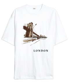 London Baskılı-Q3 Oversize Unisex Tişört