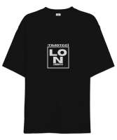 London Uk Itımotcci Baskılı Siyah Oversize Unisex Tişört - Thumbnail