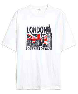 Londra - London - Beyaz Oversize Unisex Tişört