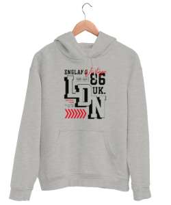 Londra - London Gri Unisex Kapşonlu Sweatshirt