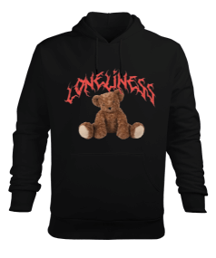 Loneliness Bear Tasarım Baskılı Erkek Kapüşonlu Hoodie Sweatshirt