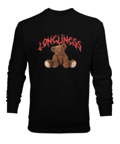 Loneliness Bear Tasarım Baskılı Erkek Sweatshirt