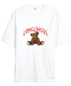 Loneliness Bear Tasarım Baskılı Oversize Unisex Tişört