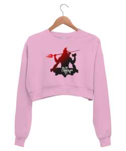 Lord Shiva - Hinduizm Pembe Kadın Crop Sweatshirt