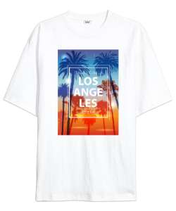 Los Angeles Dreaming Beyaz Oversize Unisex Tişört