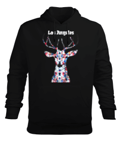 los angeles en çok satan havalı geyik Erkek Kapüşonlu Hoodie Sweatshirt