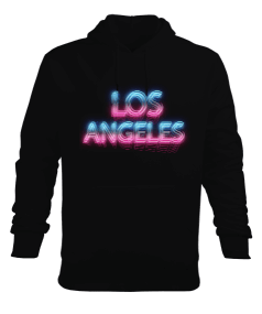 LOS ANGELES TASARIMLI Erkek Kapüşonlu Hoodie Sweatshirt