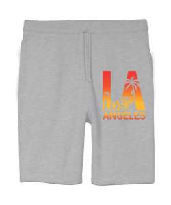 los angeles temalı Gri Unisex Sweatshirt Şort Regular Fit