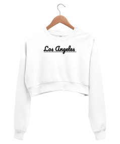 Los Angeles yazılı Kadın Crop Sweatshirt