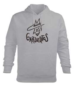 Los Gardelitos Gri Erkek Kapüşonlu Hoodie Sweatshirt