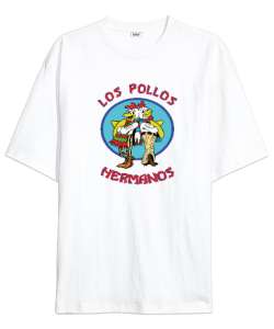 Los Pollos Hermanos - Better Call Breaking Bad Beyaz Oversize Unisex Tişört