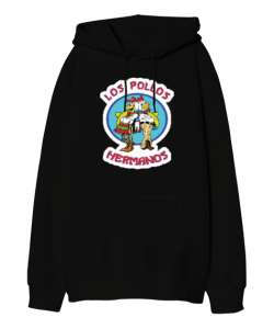 Los Pollos Hermanos - Better Call Breaking Bad Siyah Oversize Unisex Kapüşonlu Sweatshirt