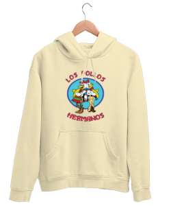 Los Pollos Hermanos, Breaking Bad Baskılı Krem Unisex Kapşonlu Sweatshirt