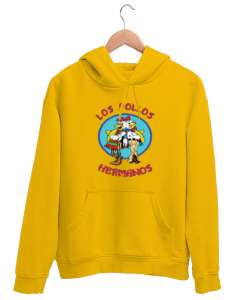 Los Pollos Hermanos, Breaking Bad Baskılı Sarı Unisex Kapşonlu Sweatshirt