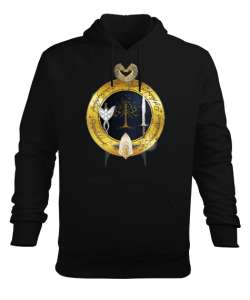 LOTR Siyah Erkek Kapüşonlu Hoodie Sweatshirt