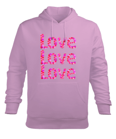 LOVE 01 Erkek Kapüşonlu Hoodie Sweatshirt