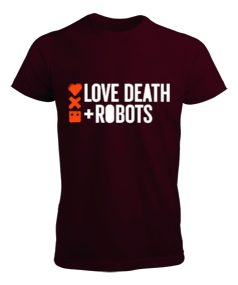 Love Death Robots Baskılı Bordo Renk Erkek Tişört