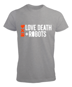 Love Death Robots Baskılı Gri Erkek Tişört