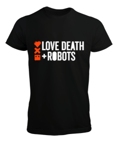 Love Death Robots Baskılı Siyah Erkek Tişört