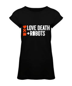 Love Death Robots Baskılı Siyah Kadın Tunik