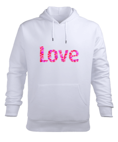 love Erkek Kapüşonlu Hoodie Sweatshirt