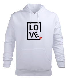 LOVE Erkek Kapüşonlu Hoodie Sweatshirt