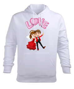 love Erkek Kapüşonlu Hoodie Sweatshirt