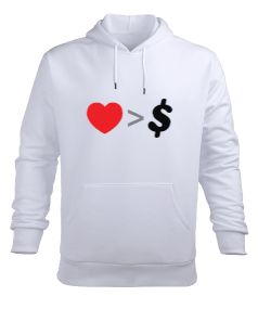 love Erkek Kapüşonlu Hoodie Sweatshirt