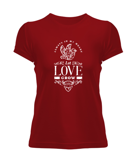 Love Grow Kırmızı Kadın Tişört