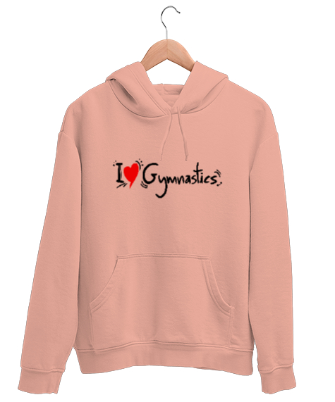 Tisho - Love Gymnastics - Jimnastik Seviyorum Yavru Ağzı Unisex Kapşonlu Sweatshirt