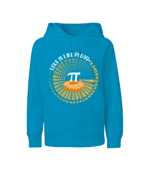 Love Is Like Pi Day Turkuaz Çocuk Unisex Hoodie Kapüşonlu