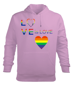 LOVE İS LOVE Erkek Kapüşonlu Hoodie Sweatshirt