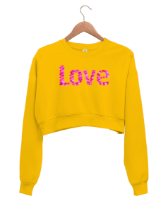 love Kadın Crop Sweatshirt