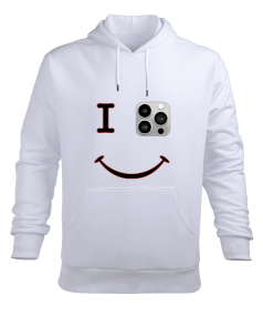 LOVE MY PHONE Erkek Kapüşonlu Hoodie Sweatshirt