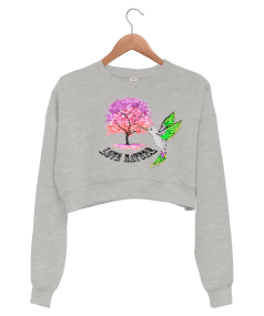 love nature Kadın Crop Sweatshirt