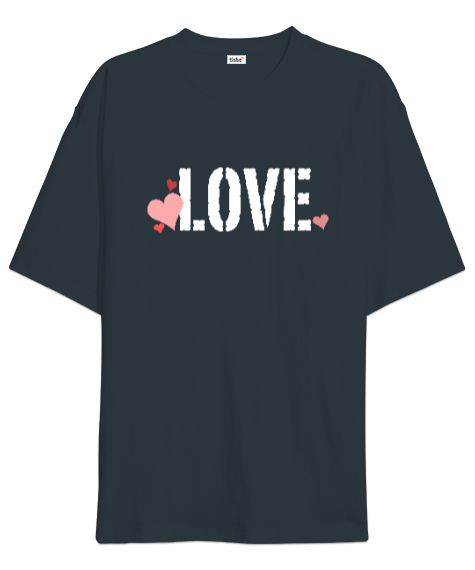 Love - Sevgi Füme Oversize Unisex Tişört