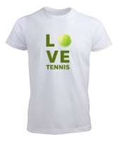 Love Tennis - Tenis Oynamayı Seviyorum Beyaz Erkek Tişört - Thumbnail