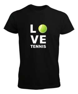 Love Tennis - Tenis Oynamayı Seviyorum Siyah Erkek Tişört