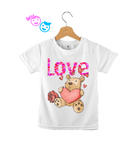 Love yazılı ayıcıklı Çocuk Unisex - Tisho