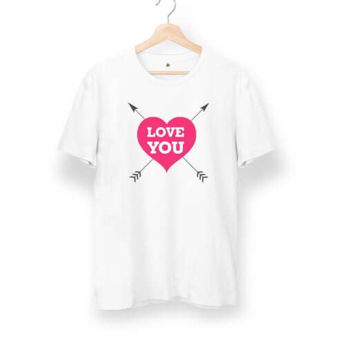 Love You Kalp Unisex Kısa Kol Tişört