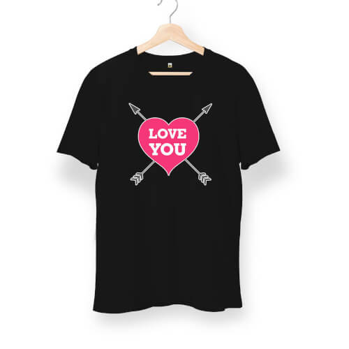 Love You Kalp Unisex Kısa Kol Tişört